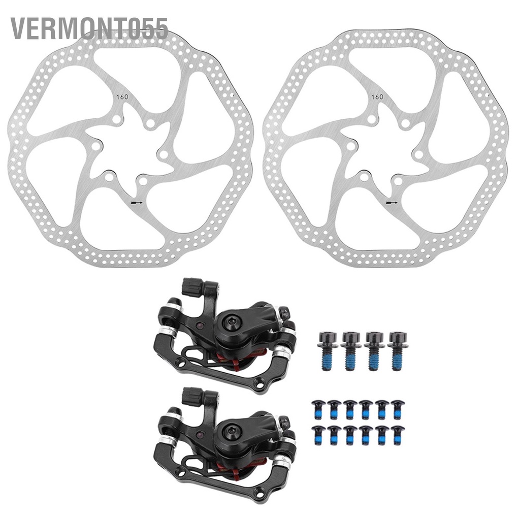 Vermont055 Xe Đạp Phanh Đĩa Cơ Phía Trước Sau Bộ Cánh Quạt 160Mm