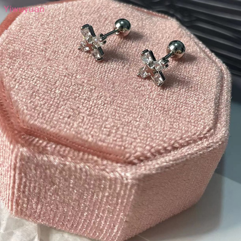 1 Đôi Khuyên Tai Xoắn Ốc Đính Đá Zircon Đơn Giản Mới