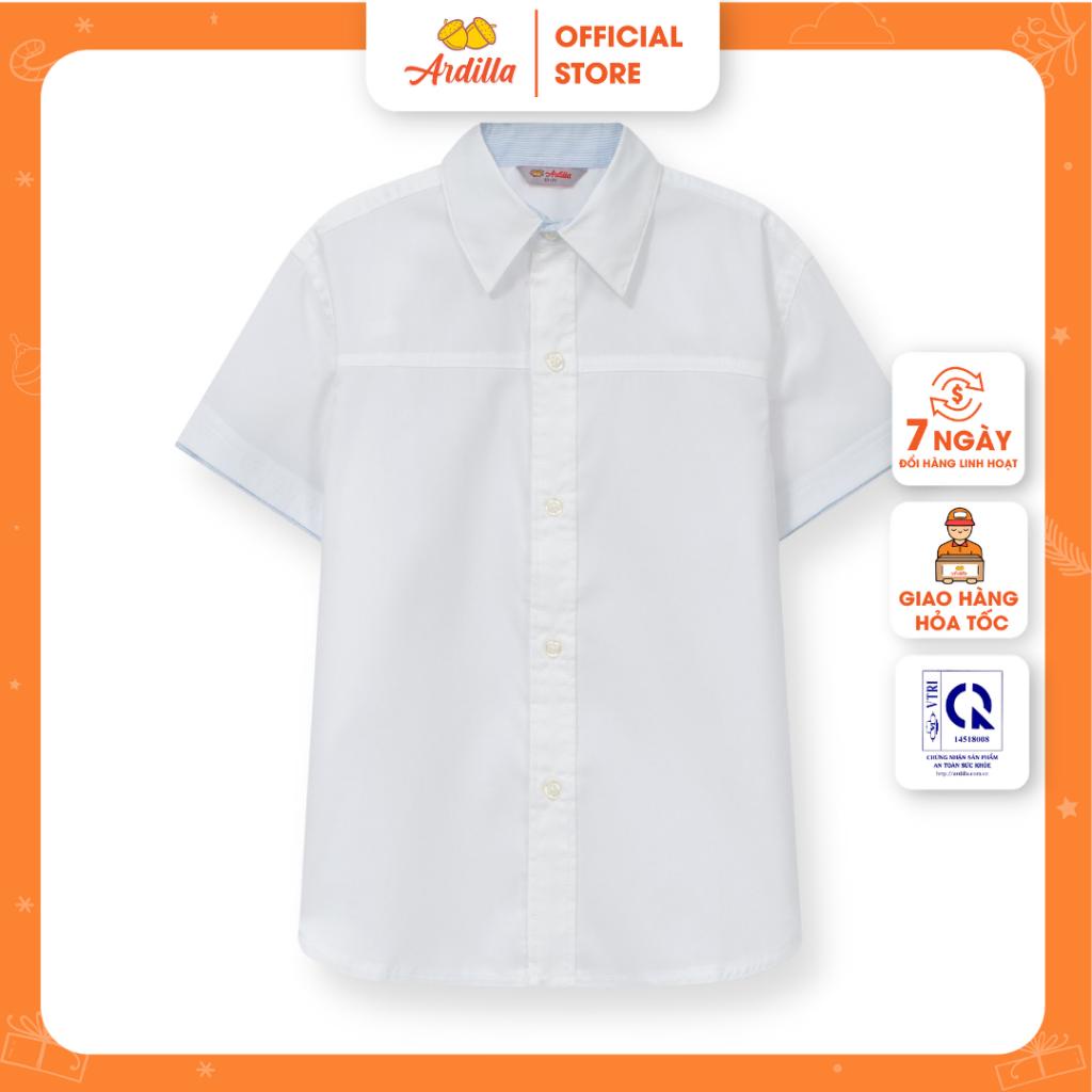 Áo Sơ Mi Trắng Thời Trang Cho Bé Trai ARDILLA Kiếu Dáng Hàn Quốc Chất Liệu Thoáng Mát Size Đại  20kg đến 65kg1817/1818