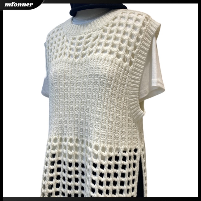 Đầm Dài Dệt Kim Sát Nách Cổ Tròn Màu Sắc Đơn Giản Cho Nữ