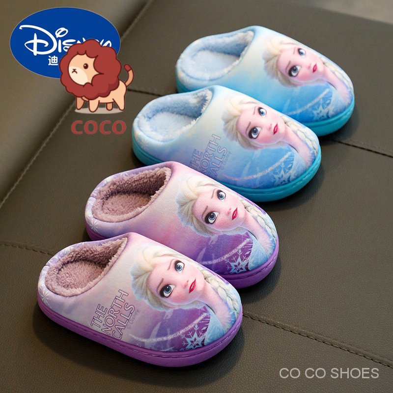 Dép Bông Đi Trong Nhà Chống Trượt Hình Công Chúa Băng Giá Cho Bé Gái