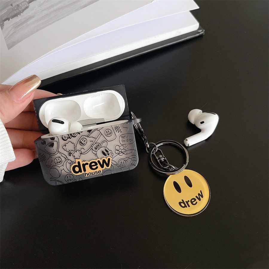 Vỏ Bảo Vệ Hộp Sạc Tai Nghe AirPods Pro2 AirPods Pro AirPods 3 gen3 AirPods 2 Cartoon drew house Smile Bằng Silicon Họa Tiết Ngôi Nhà Vẽ Cười