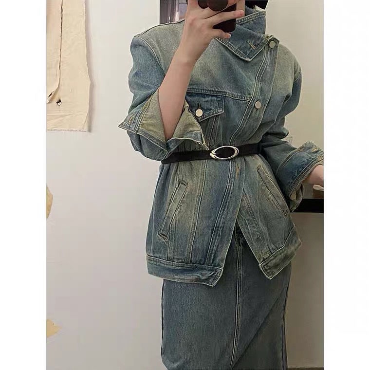 Áo Khoác Denim Dáng Rộng Phong Cách Thời Trang Mùa Thu Mới