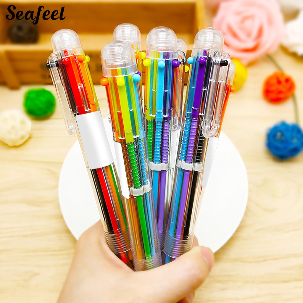 Bút Viết 0.5mm 6 Trong 1 Nhiều Màu Sắc Dành Cho Học Sinh