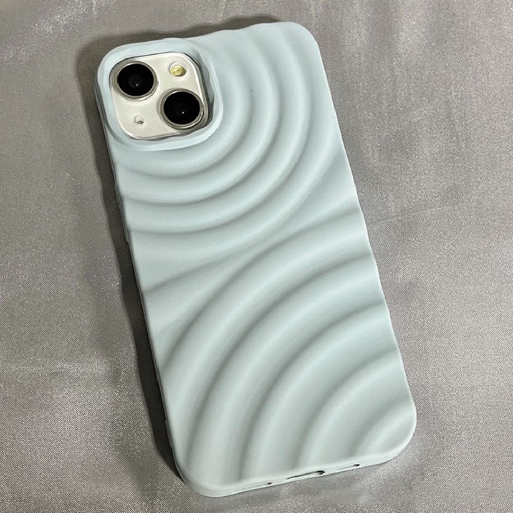 Ốp Điện Thoại TPU Mềm Chống Sốc Màu Trơn Họa Tiết Lượn Sóng Cho IPhone 14 13 12 11 Pro Max X XR