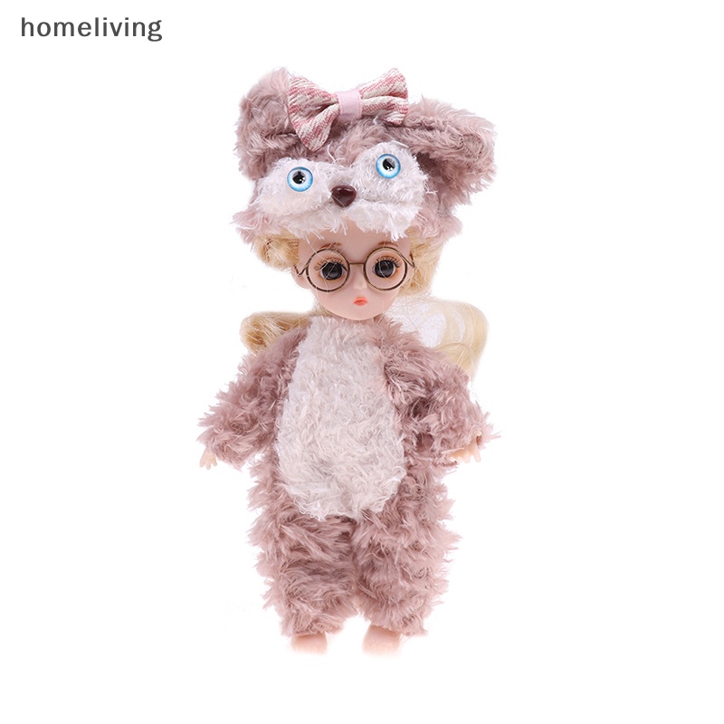 Búp Bê Nhồi Bông 17cm Mặc Quần Áo Hình Động Vật Dễ Thương