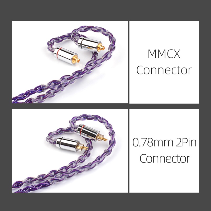 Dây Cáp Âm Thanh 8 Sợi Đồng 3.5 / 2.5 / 4.4mm MMCX / 0.78mm 2Pin Cho M5 Zetian Wu