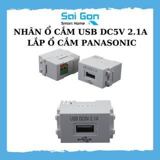 Nhân usb sạc, ổ cắm âm tường, âm sàn dc5v 2.1a lắp mặt nạ panasonic,…