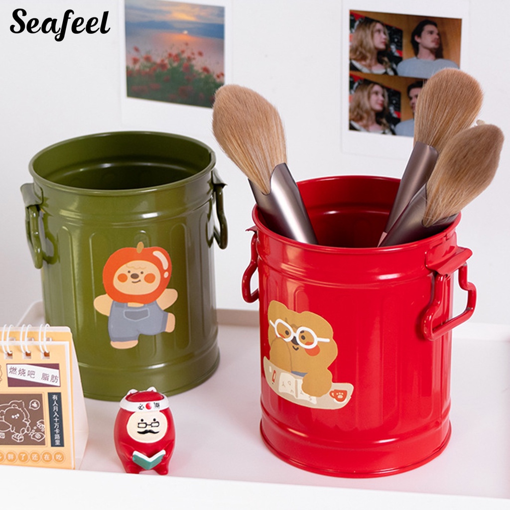 Giá Đỡ Cọ Trang Điểm Bằng Sắt Sức Chứa Lớn Dễ Thương Cho Học Sinh