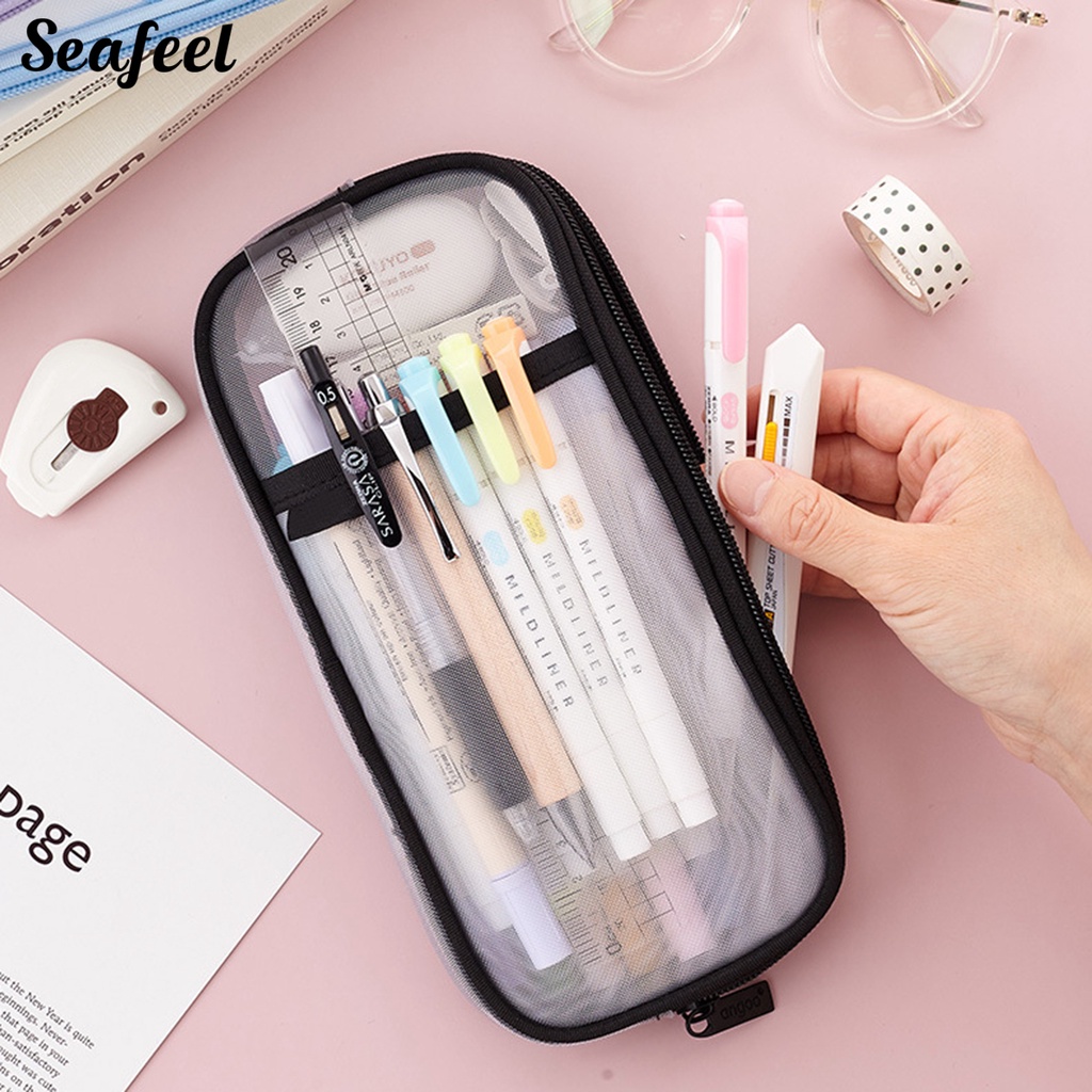 Túi Đựng Bút Trong Suốt Đơn Giản Thời Trang Phong Cách Hàn Quốc