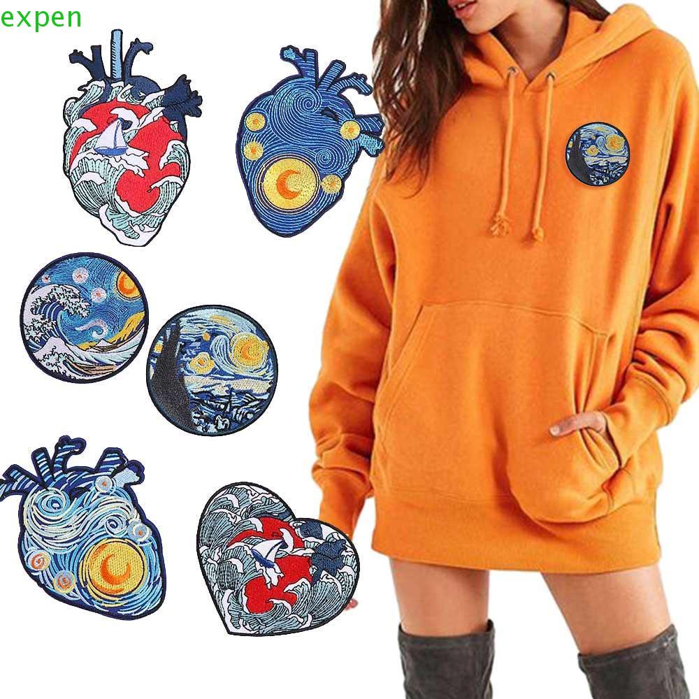 Miếng Dán Ủi Thêu Họa Tiết Tranh Van Gogh Độc Đáo Trang Trí Quần Áo / Túi Xách