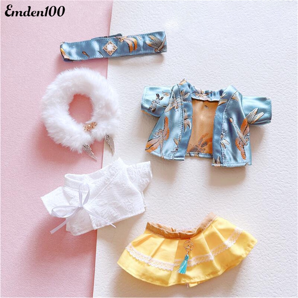 1 Bộ Quần Áo Búp Bê Phong Cách Trung Hoa Cổ Điển Kèm Băng Đô 20cm