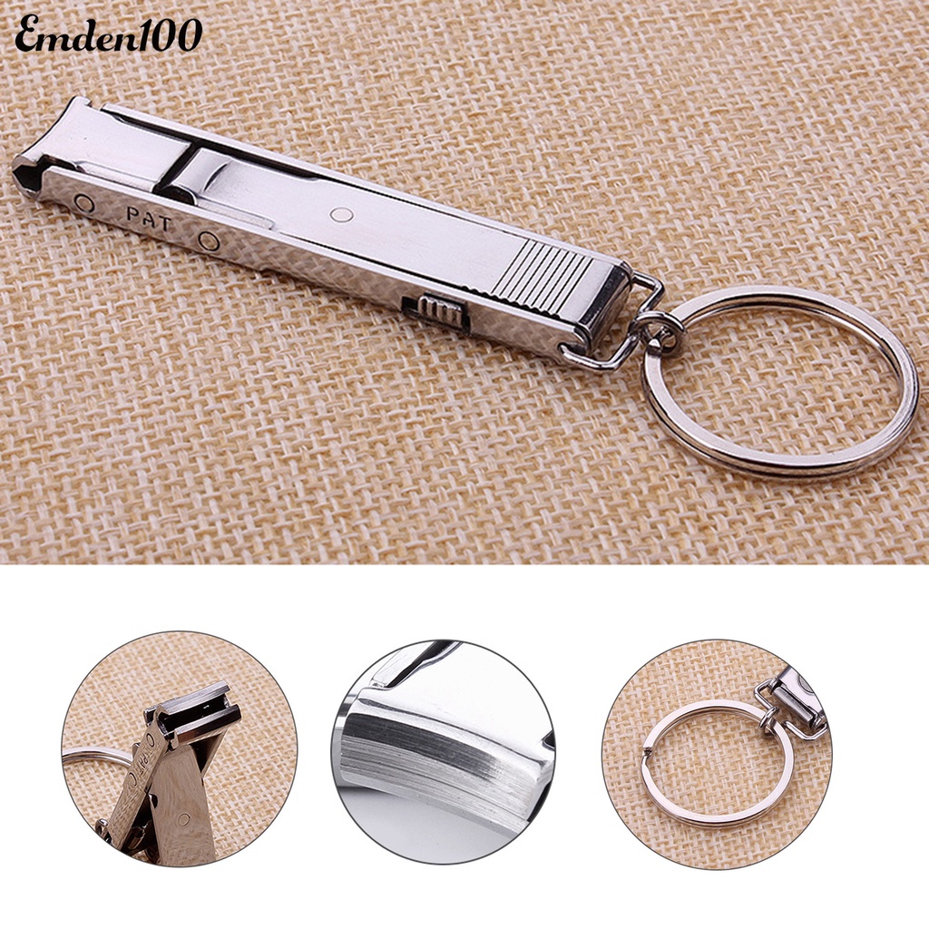 Emden Dụng Cụ Cắt Móng Tay Có Thể Tháo Rời Dạng Vòng Tròn Lưỡi Cong Siêu Mỏng An Toàn Kết Cấu Mịn Có Móc Khóa Cho Người