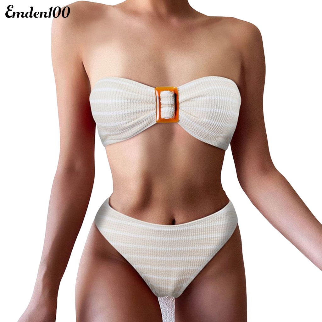Bộ Bikini 2 Mảnh Hở Lưng Có Mút Đệm Mềm Mại Cho Nữ