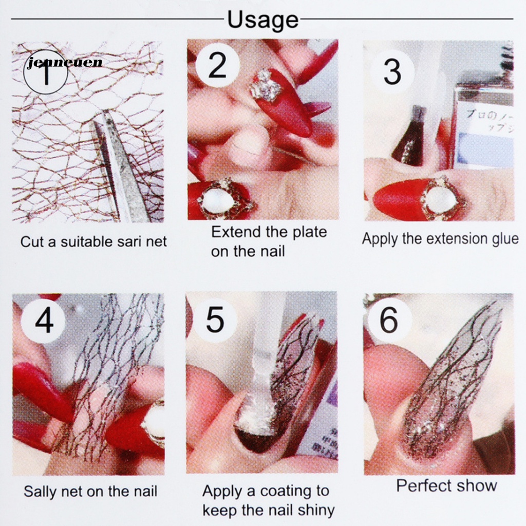 Miếng Dán Trang Trí Móng Tay Nghệ Thuật Dạng Lưới