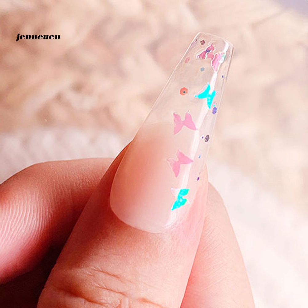 Set 12 Hộp Nhãn Dán Móng Tay Hình Bướm Phối Kim Sa Lấp Lánh DIY