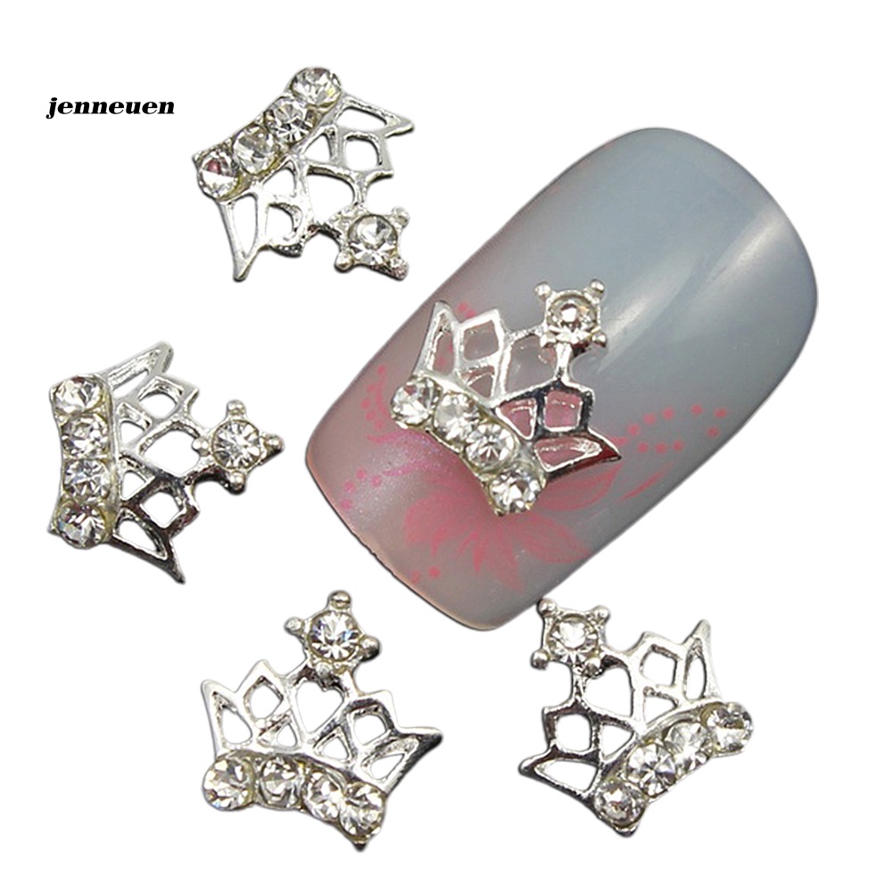 Set 10 Phụ Kiện Đính Trang Trí Móng Tay 3D Hình Vương Miện Xinh Xắn