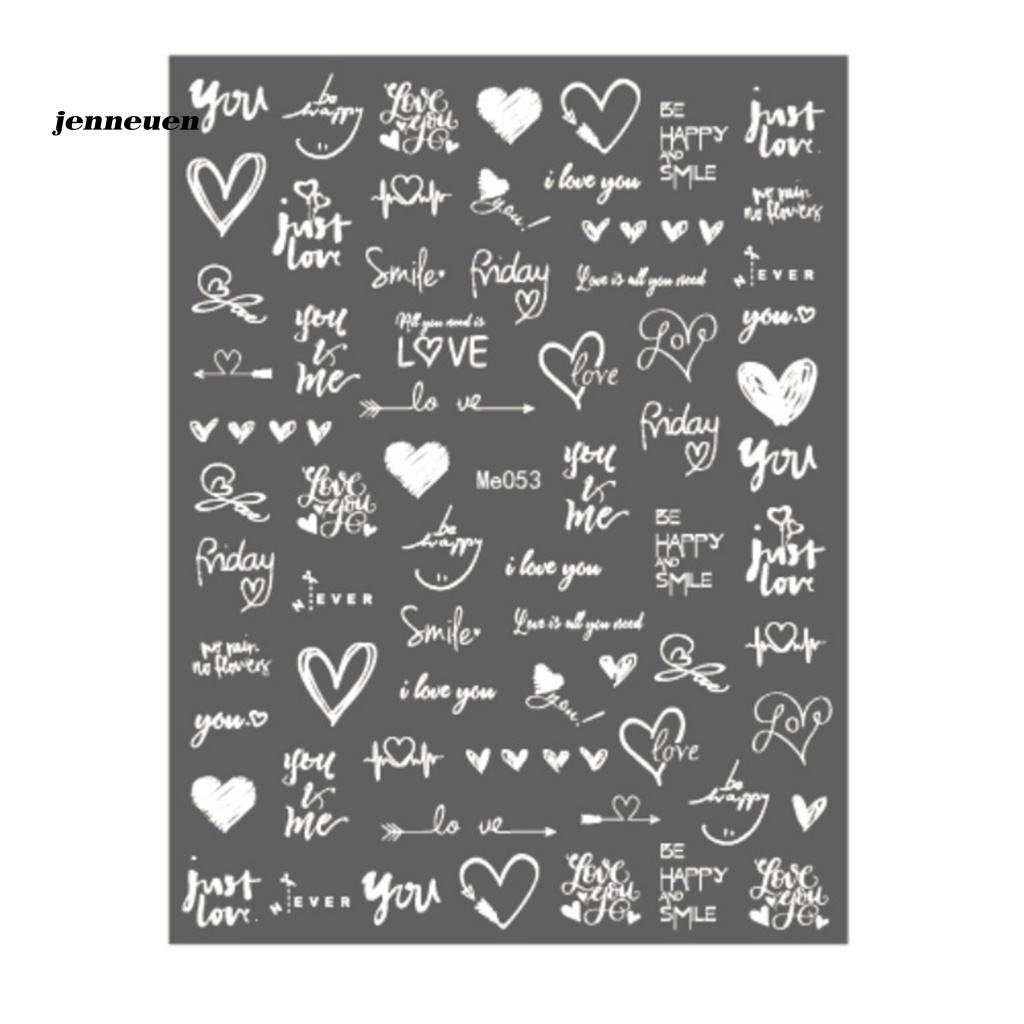 Jen Nhãn Dán Trang Trí Móng Tay Dễ Dàng Tạo Hình Trái Tim Lãng Mạn