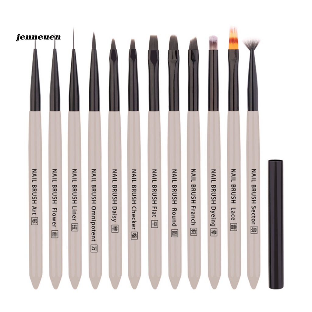 Bút Vẽ Trang Trí Móng Nghệ Thuật Đầu Tròn Dẹt Chống Trượt Bằng Acrylic