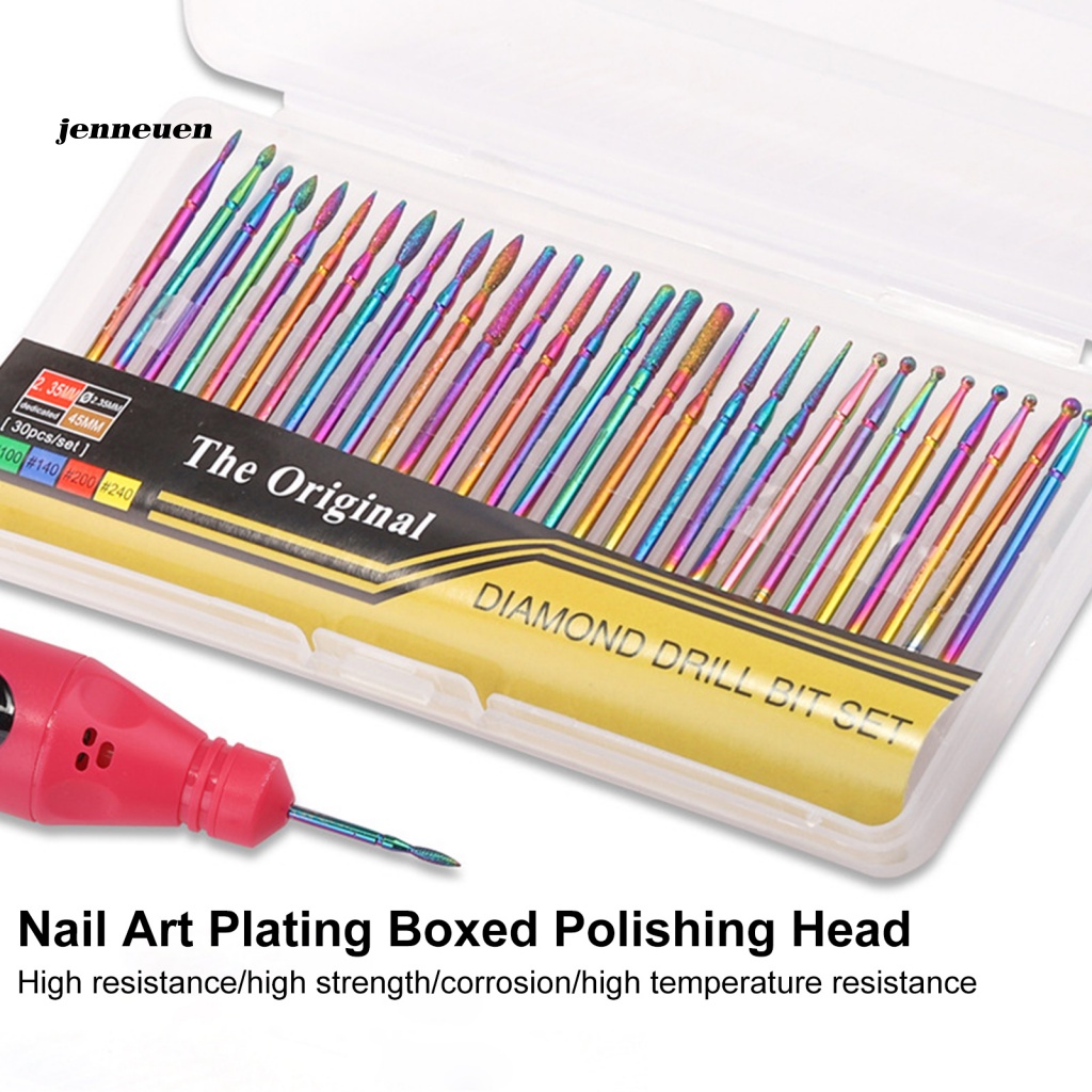 Bộ 30 Đầu Mài Đánh Bóng Móng Tay Chịu Nhiệt Nhiều Màu Sắc