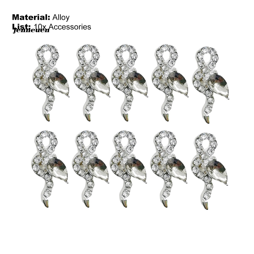 Set 10 Phụ Kiện Trang Trí Móng Nghệ Thuật Bằng Hợp Kim Đính Đá DIY