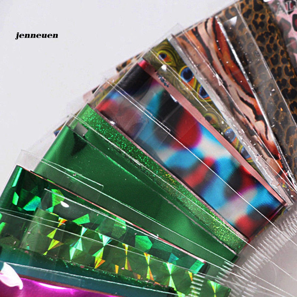 Bộ 20 Miếng Dán Lá Nhôm Trang Trí Móng Tay Nghệ Thuật DIY