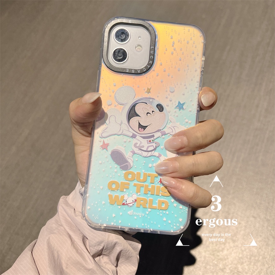 Ốp Điện Thoại Silicon Mềm Chống Sốc Màu Laser Hình Chú Chuột Cho iPhone 14 13 12 11 Pro Max SE2020 X Xr Xs Max 8 7 Plus