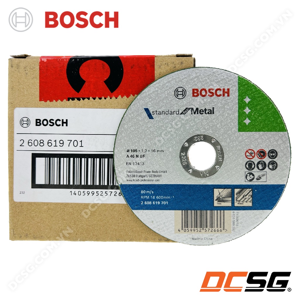 Đá cắt sắt 105x1.2x16mm  Bosch 2608619701 | DCSG
