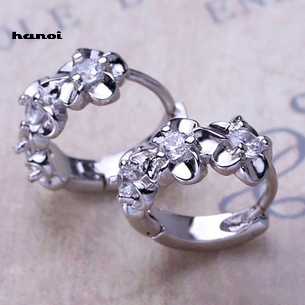 Khuyên Đeo Vành Tai Bằng Đồng Hình Hoa Trà Quyến Rũ Thời Trang Cho Nữ