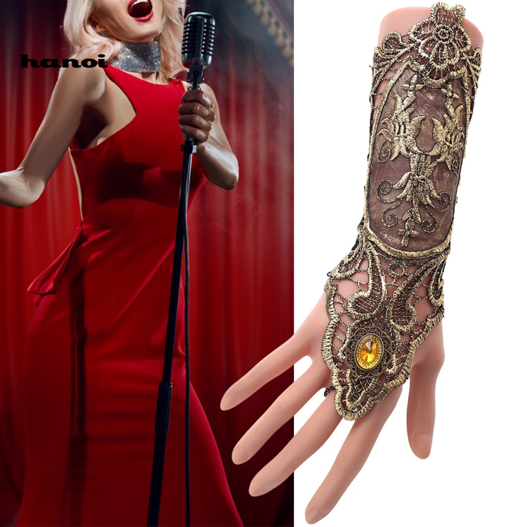 1 Đôi Găng Tay Ren Hoa Xuyên Thấu Nhẹ Nhàng Có Thể Điều Chỉnh Hóa Trang Halloween