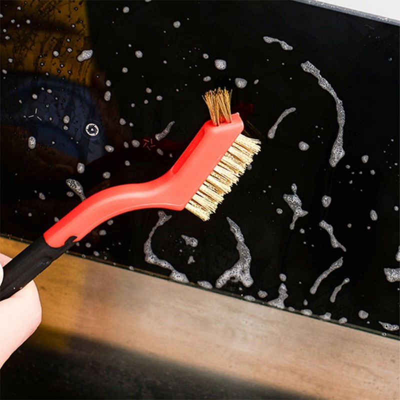 Bàn chải đánh bóng bằng sắt / dây đồng nylon rust remover / multi-purpose motorbikes xe đạp bàn chải làm sạch chi tiết nhà bếp