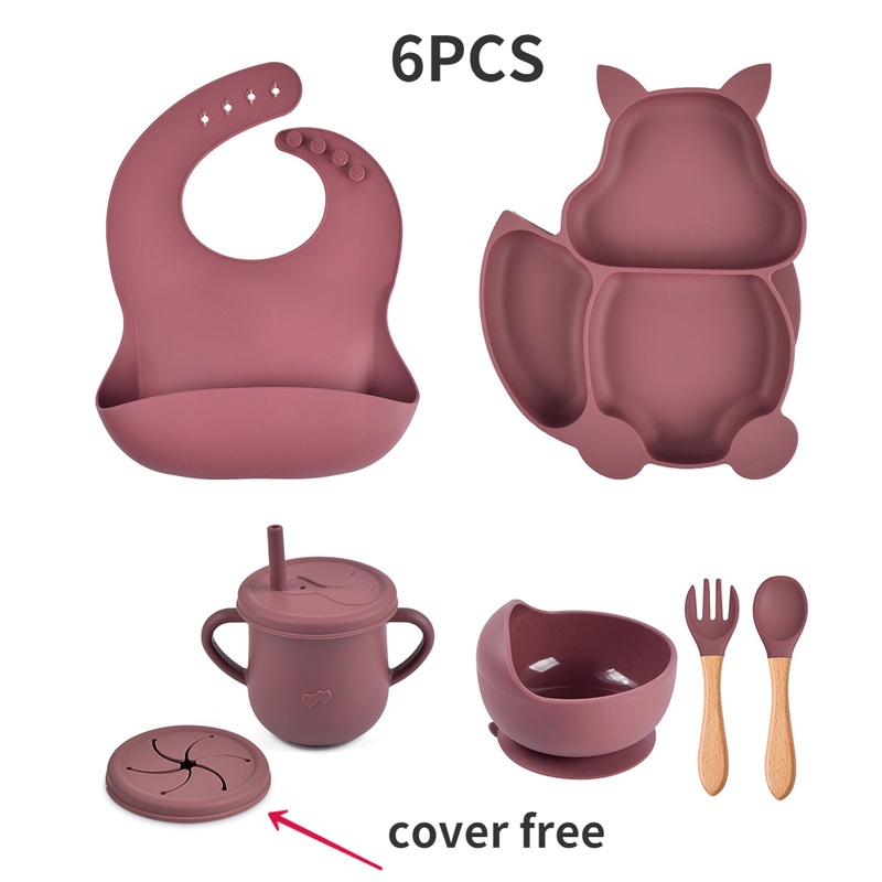 Set 4 / 6 / 8 Bát Ăn Bằng Silicone Không BPA Có Giác Hút Chống Trượt Cho Bé