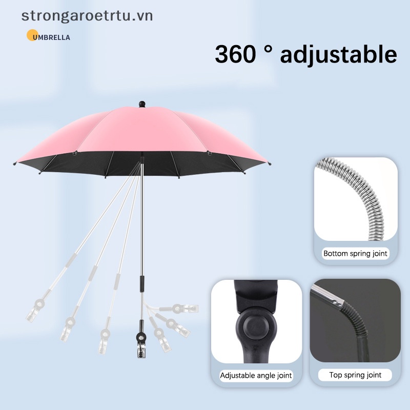 Dù Che Nắng Mưa Chống Tia UV Xoay 360 Độ Thông Dụng Cho Xe Đẩy Em Bé