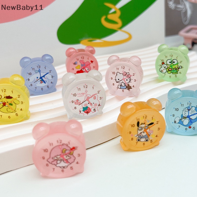 Bộ 2 Đồng Hồ Báo Thức Mini Họa Tiết Hoạt Hình Dạ Quang Trang Trí Xe Hơi