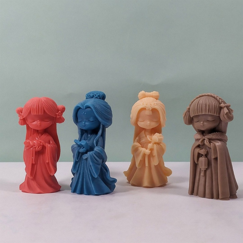 Zuoo Khuôn silicone Làm Nến Xà Phòng Hình Công Chúa 3d diy