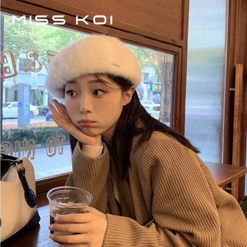 Misskoi  Mũ Nồi Lông Thỏ Phong Cách Nhật Bản Ngọt Ngào Thời Trang Thu Đông Dành Cho Nữ