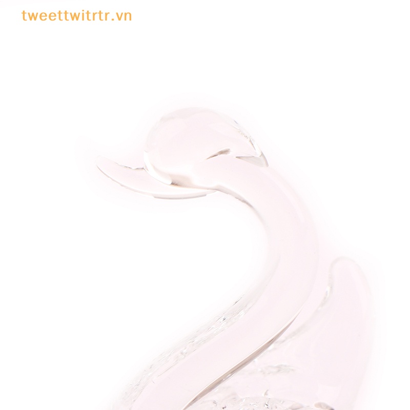 1 Bức Tượng Thiên Nga Bằng Thủy Tinh Pha Lê Trang Trí Bàn Làm Việc