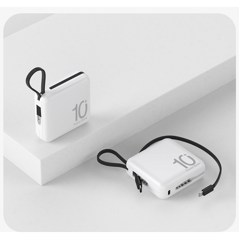 Pin Dự PhòNg 10000mAh Mini VớI CáP SạC ĐiệN Cho iPhone14 Samsung Xiaomiung