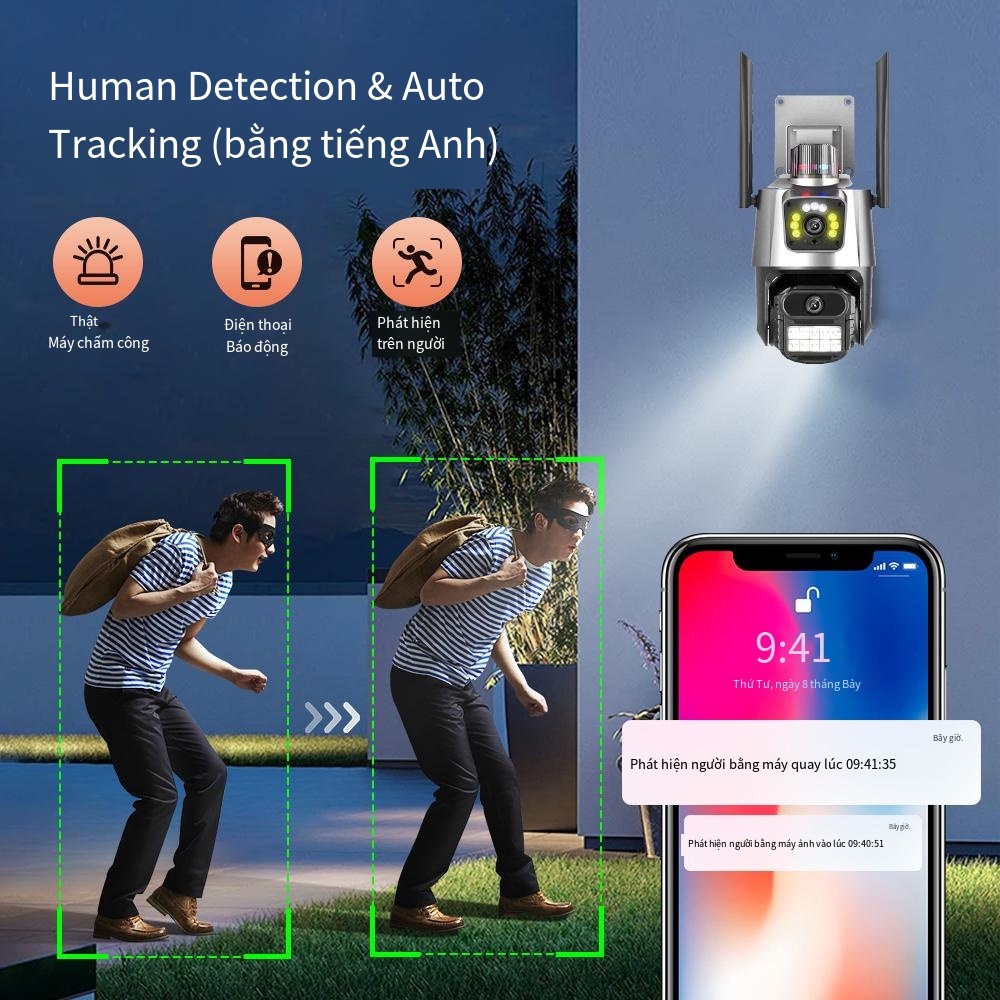 Camera An Ninh Không Dây Kết Nối WiFi Chống Nước IP CCTV Onvfi HD 8MP Có Tầm Nhìn Đêm Đầy Màu Sắc