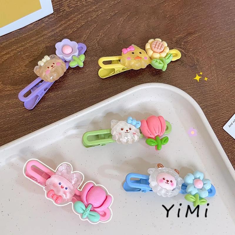 Kẹp Tóc Mái Hình Hoa Nhiều Màu Sắc Dễ Thương Cho Nữ