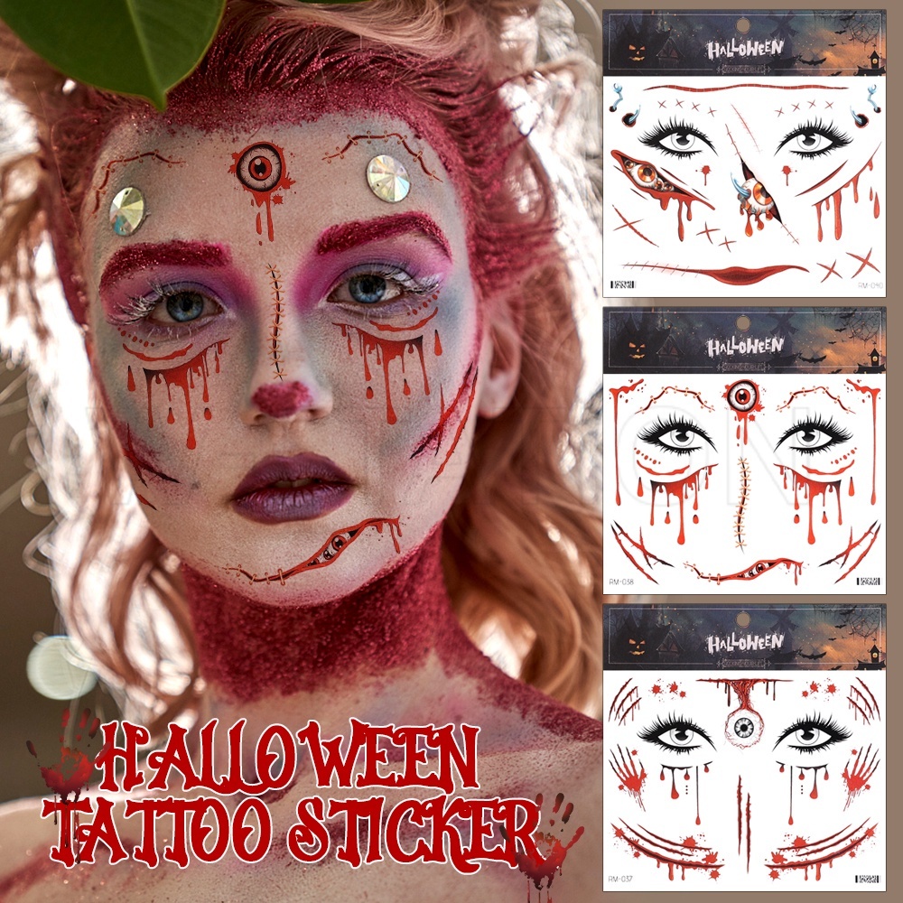 Miếng Dán Hình Xăm Tạm Thời Chống Thấm Nước Dùng Hóa Trang Halloween