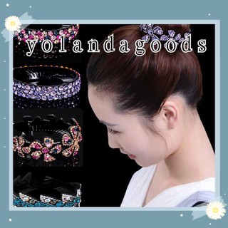 Kẹp bấu tóc tạo hình búi tròn đính đá thời trang cho nữ
