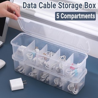  Hộp Đựng Dây Cáp Sạc Tai Nghe Để Bàn Bằng Nhựa Trong Suốt Chống Bụi Đa Năng 