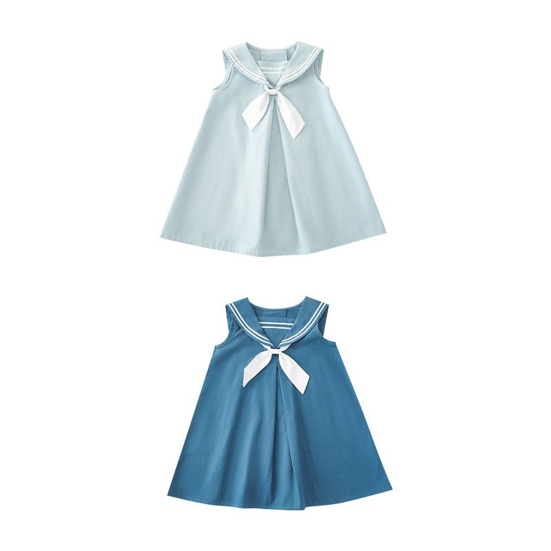 Đầm Công Chúa Cổ Thủy Thủ Thời Trang Mùa Hè Mới 2023 Cho Bé Gái