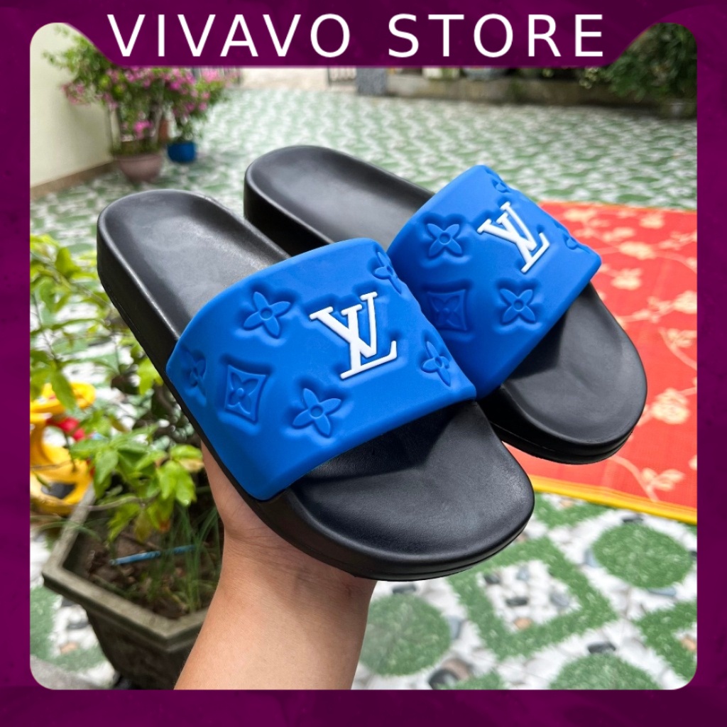 Dép Nam LV Quai Ngang ĐẾ PU Đi êm Chân Kiểu Dáng Thời Trang Năng Động - FREE SHIP
