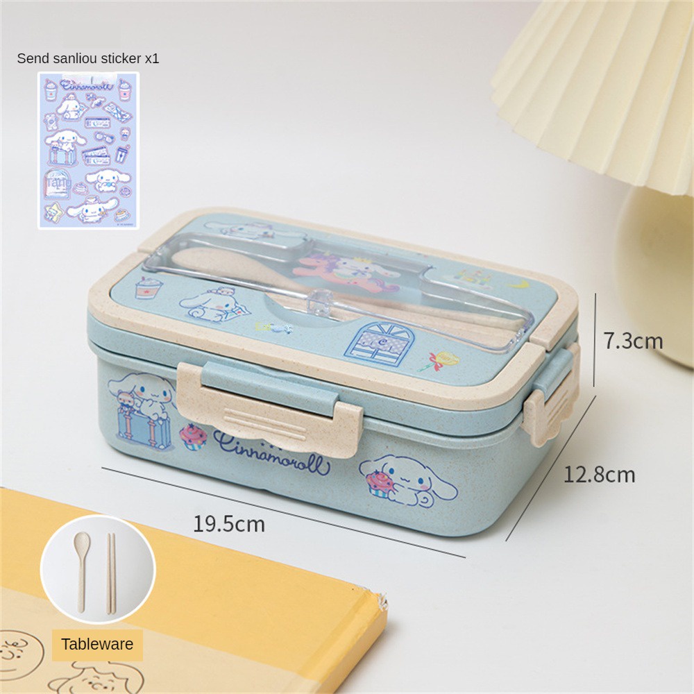 Phim Hoạt Hình Sanrio Kuromi Giai Điệu Cinnamonroll Hộp Bento Với Bộ Đồ Ăn Văn Phòng Học Sinh Ngăn Bát Cơm Kèm Dao Kéo -top3C01