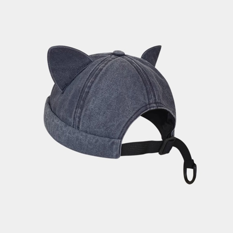 Ch *  Mũ Beanie Màu Trơn Thoáng Khí Nhiều Màu Sắc Trang Trí Tai Mèo Không Vành Mùa Hè Be