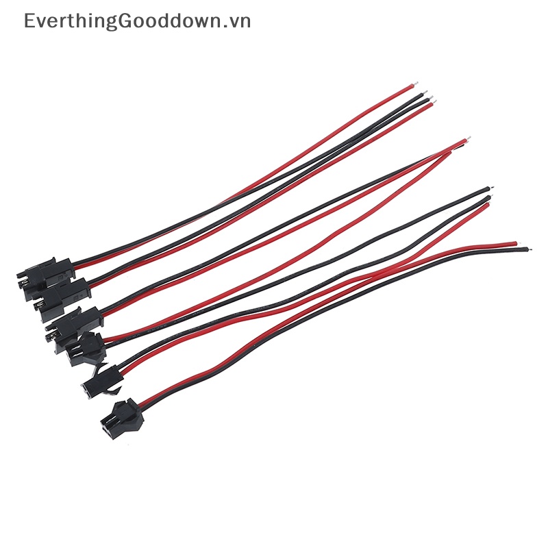 Everthinggooddown 10 Bộ 10 Đầu Nối Dây JST SM 2pins male Sang female vn