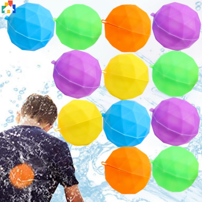 Bong Bóng Nước Bằng Silicone Hình Thoi Mở Nhanh Tái Sử Dụng Được Cho Tiệc Hồ Bơi Trẻ Em