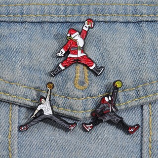 Huy hiệu cài áo in chữ jordan / spiderman / santa / santa / santa phong cách hip hop cổ điển